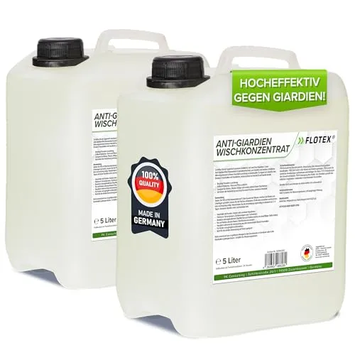 FLOTEX Anti-Giardien Wischkonzentrat 2x5L I Hocheffektives Giardien Desinfektionsmittel für alle Oberflächen I Wirksames Desinfektionsmittel für Giardien für den Haushalt