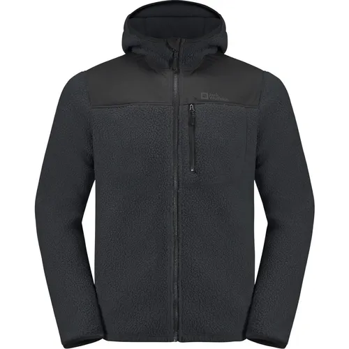 Jack Wolfskin Kammweg Pile FZ Herren Fleecejacke - Schwarz - S - Funktionsjacken, warm und atmungsaktiv - perfekt für Outdoor-Aktivitäten bei kühlem Wetter.