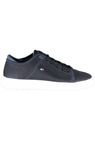 Tommy Hilfiger Dunkelblaue Herren Sneakers Größe 40 - Hochwertige Herrensneakers von Tommy Hilfiger in Dunkelblau, Größe 40. Mit rutschhemmender Laufsohle und herausnehmbarer Decksohle für optimalen Komfort.