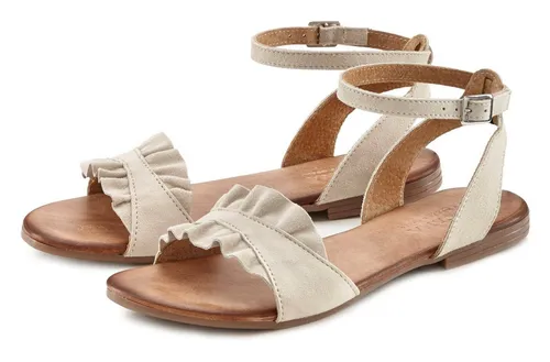 LASCANA Sandale beige Größe 35 - Wanderschuhe aus hochwertigem Leder, mit weichem Ziegenleder-Obermaterial und komfortabler Rindsleder-Decksohle für optimalen Tragekomfort.
