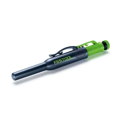 Festool Tieflochmarker TLM-FT1 mit Ersatzminen - Präziser Tieflochmarker für vielseitige Anwendungen. Inkl. 3 Ersatzminen und integriertem Spitzer. Ideal für Markierungen bis 45 mm Tiefe auf verschiedenen Oberflächen.