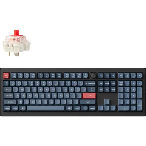 Keychron V6 Max QMK/VIA Wireless Mechanische Tastatur - Gateron Jupiter Red - Vollwertige mechanische Tastatur mit kabelloser 2,4-GHz-Verbindung, RGB-Hintergrundbeleuchtung und Hot-Swappable Schaltern für individuelles Tipperlebnis. Ideal für Gamer und Vielschreiber.