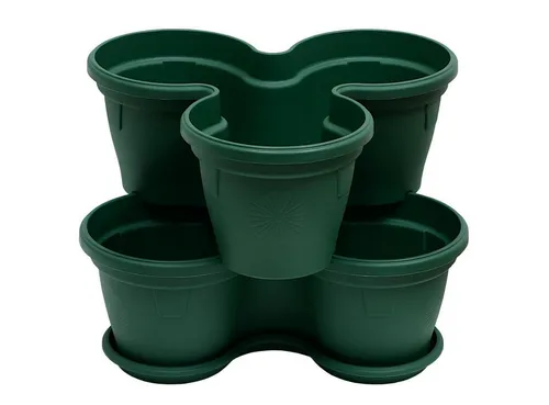 Engelland Blumenständer Säulentopf, Hochbeet, Kräuterbeet (Vorteils-Set, 2 St., 11 Liter Fassungsvermögen je Ebene), fallsicher, UV-beständig, stapelbar, platzsparend, robuster Kunststoff