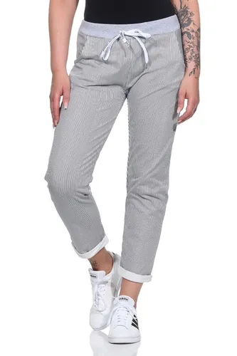 Mississhop 287 Damen Cargohose - Damen-Hosen in Einheitsgröße 36-42, lässige Boyfriend Sweatpants im angesagten Blumen-Print, elastischer Gummibund mit Tunnelzug für optimalen Komfort – perfekt für Freizeit und Sport!