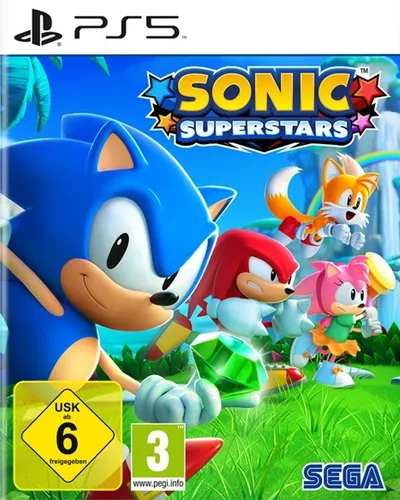 Sonic Superstars für PlayStation 5 - Erlebe den klassischen Sonic neu: Spiele mit Sonic, Tails, Knuckles und Amy Rose im lokalen Co-op mit bis zu 4 Spielern und nutze die Kräfte der Chaos Emeralds für spannende Abenteuer.