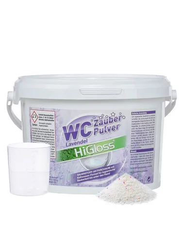 HiGloss WC Zauberpulver für eine saubere Toilette WC-Reiniger (1-St. 2,5kg Schmutzfinder-Technologie, WC Schaum extra stark geg. Urinstein & Kalk)