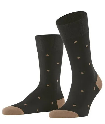FALKE Socken Tagessocke Crew Dot (angenehm weiche Baumwolle) dunkelbraun Herren