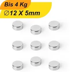Neodym Magnet 12mm x 5mm – Supermagnet mit hoher Haftkraft - Kompakter Neodym Magnet (12x5mm) mit hoher Haltekraft für Bastel- und DIY-Projekte. Ideal für vielseitige Anwendungen, langlebige Beschichtung für erhöhte Korrosionsbeständigkeit.