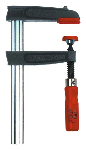 Bessey Temperguss-Schraubzwinge TPN-BE 160 - Ergonomischer Holzgriff, maximale Spannkraft von 5.500 N für präzises Arbeiten