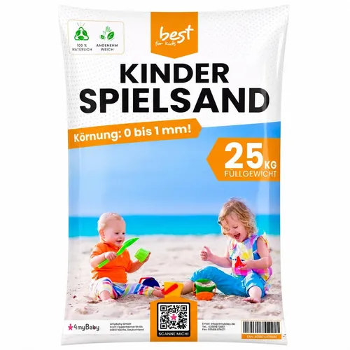 Best for Garden Spielsand 25kg - Quarzsand für Sandkasten - Hochwertiger Spielsand in 25kg Packung, ideal für Sandkästen und kreative Dekorationen, farbecht und natürlich.
