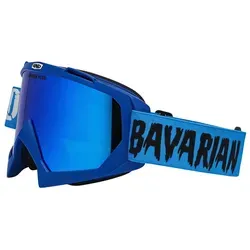 Broken Head Crossbrille MX-2 Goggle Bavarian Patriot Blau Verspiegelt - MX-Brille für Unisex Erwachsene, kratzfestes Brillenglas und 3-fach Schaum für optimalen Komfort beim Motocross und Supermoto.