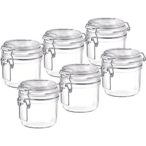 Bormioli Rocco Fido 20 cl Vaso Ermetico Set 6 Pz - Einmachgläser Set mit 6 Stück, luftdicht durch Gummidichtung und Schnappverschluss, ideal zur Konservierung und Aufbewahrung von Lebensmitteln.