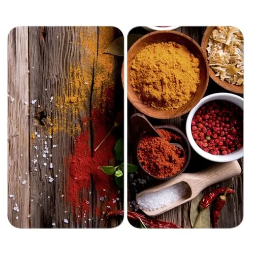Herdabdeckplatte Universal Gewürze 2er Set - Hygienisch, kratz- und schlagfest, ideal als Schneidbrett und für verschiedene Herdarten geeignet