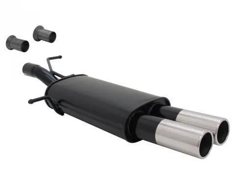 OMAC Novus Sportauspuff für Peugeot 307 / Citroen C4 mit ABE - Auspuff-Flexrohr mit 2x76mm Edelstahl-Endrohr, sportlichem Sound und einfacher Montage. EG genehmigt – ideal für Peugeot 307 und Citroen C4.