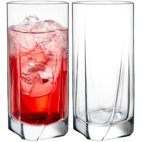 KONZEPT Gläser Set 12 teilig, Longdrinkgläser, groß-280 ml, Kristallklare Trinkgläser – EU-Produktion, spülmaschinenfest, bleifrei – ideal für Wasser, Saft & Eisgetränke