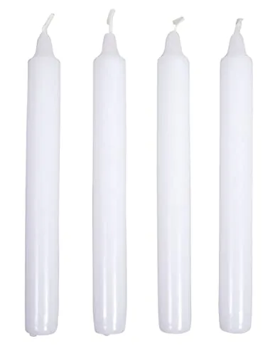 Rayher Stabkerze, weiß, mit Glockenspitze, Länge 19 cm, 2,1 cm ø, Box 4 Stück, Kerzenrohling, Kerzen zum Verzieren und Basteln, 31641102
