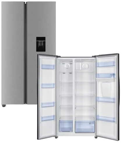 PKM SBS505DNFWDDIX Side by Side Kühlschrank - Freistehender Side by Side Kühlschrank in Silber mit großzügigem Kühlteil von 344 Litern, ideal für große Haushalte.