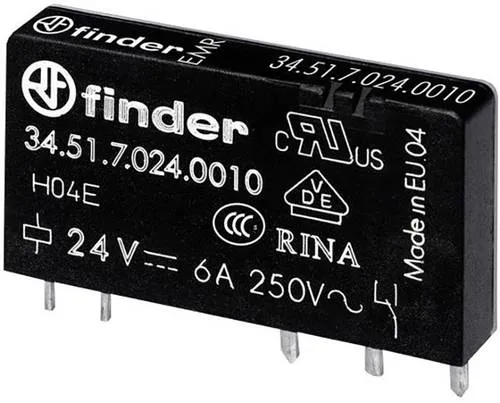 Finder Steck Printrelais 34.51.7.060.0010 - Ultraflaches PCB-Relais, 5 mm Breite, ideal für platzsparende Anwendungen in der Industrie