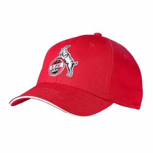 1. FC Köln Cap Basic Logo rot - Sportfan Sonnenvisiere mit hochwertig gesticktem FC-Logo, individuell verstellbar und aus 100% Baumwolle für optimalen Tragekomfort.
