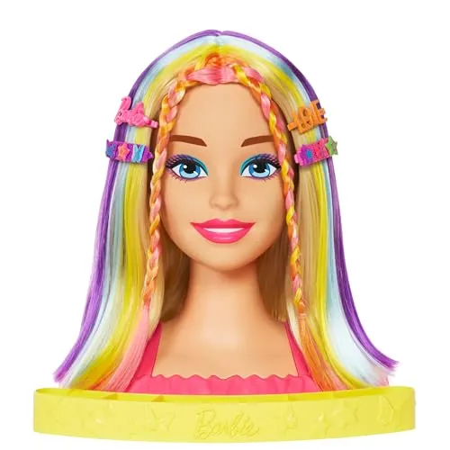 Barbie Totally Hair Neon-Regenbogen Deluxe Styling-Kopf von Barbie