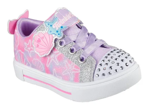 Skechers TWINKLE SPARKS LIGHTS Lauflernschuh - Modischer Sneaker mit Blinkfunktion und Glitzer, ideal für kleine Entdecker. Inklusive Größenschablone zum Download für perfekte Passform.