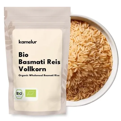 Kamelur Bio Basmati Reis Vollkorn (5kg) – aromatischer Basmatireis BIO ohne Zusätze – Naturreis Duftreis