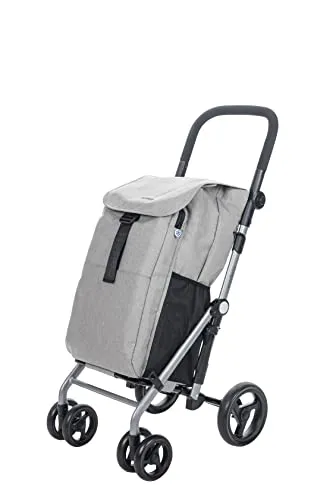 Carlett Classic Duo Lett430 - Zusammenklappbarer Einkaufswagen mit 4 Rädern - Einkaufstrolley mit verstellbarem Lenker, 53 l Haupttasche und 10 l Isothermtasche für frische Lebensmittel. Ideal für stressfreies Einkaufen und platzsparend zusammenklappbar.