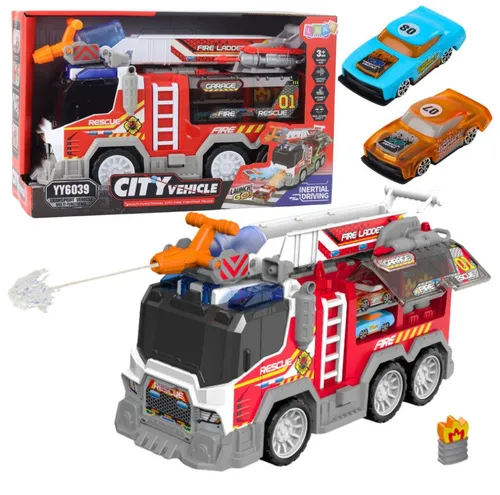 LeanTOYS Spielzeug-Boot Feuerwehr mit beweglichen Elementen