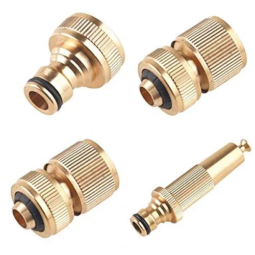 Yerd Basics: stabiles Messing Schlauch-Verbindungs-Set, kompatibel mit Standard Schlauch-Kupplungen, für 1/2