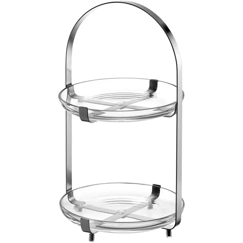 LEONARDO Etagere CUCINA, 2-stufig - moderne Servierlösung - Etageren für stilvolles Servieren von Snacks und Gebäcken, mit einfacher Reinigung dank abnehmbaren Tellern. Perfekt für Küche und Tisch!