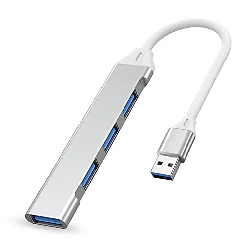 IZyufan USB 3.0 Hub, 4 Port Datenhub Mit Aluminiumgehäuse für iMac, MacBook Air, Mac mini, Surface Pro, Notebook PC, Laptop, USB-Sticks, Mobile Festplatten