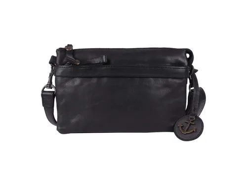 HARBOUR 2nd Umhängetasche Urban Poets - Elegante Umhängetasche aus schwarzem Leder, ideal für stilbewusste Frauen. Mit 3 Hauptfächern und praktischem Reißverschluss bietet sie viel Stauraum bei nur 500 g Gewicht.