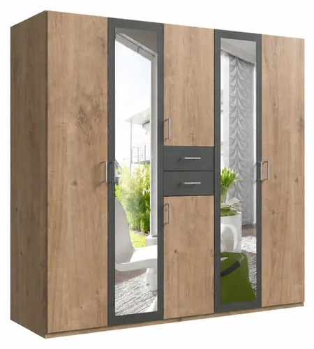 luma-home Drehtürenschrank 22592 mit Spiegeln und Schubkästen