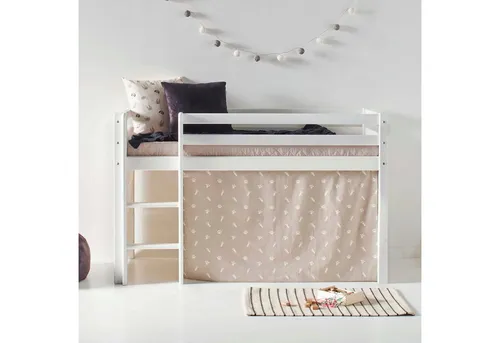 Hoppekids Hochbett ECO Dream, Kinderbett, Spielbett, Halbhohes Bett aus Massivholz inkl. Vorhang-Set Creator, Bettgröße & Matratze wählbar