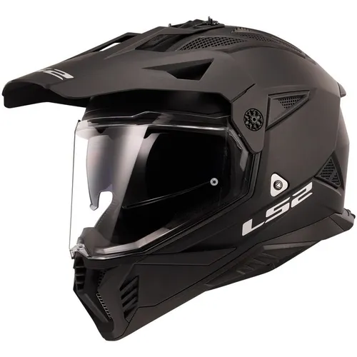 LS2 MX702 Pioneer II Solid Endurohelm - Motorrad Adventurehelm XXL - Motorradhelme mit ECE-Zulassung, ideal für Offroad-Abenteuer, komfortables Innenfutter und sicherer mikrometrischer Verschluss.