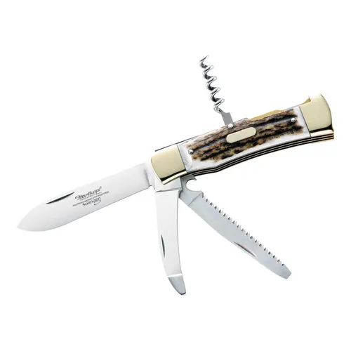 Hartkopf Jagd-Taschenmesser, Braun, One Size - Klappmesser aus hochwertigem Stahl 1.4110, ideal für Jagd und Outdoor-Aktivitäten, mit ergonomischem Griff für optimale Handhabung.