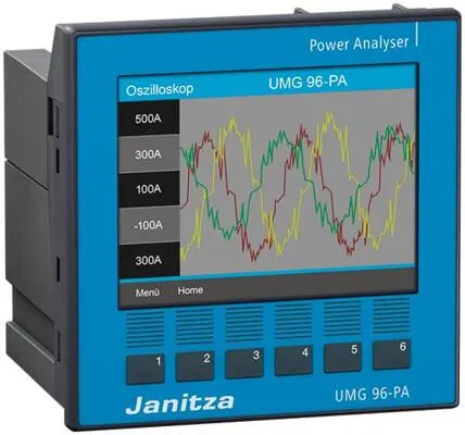 Janitza UMG 96-PA Netzanalysator - Modular erweiterbarer Netzanalysator für präzise Energiedatenanalyse und rechtliche Vorgaben, ideal für effizientes Energiemanagement.