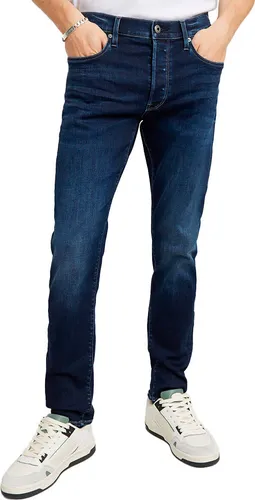 G-STAR Men's 3301 Slim Jeans, Blau (dk Aged D25742-8968-89) - Stylische Slim Fit Jeans aus innovativem lederähnlichem Papiermaterial, 5 Taschen und Knopfverschluss für einen originellen Look, ideal für modebewusste Männer.
