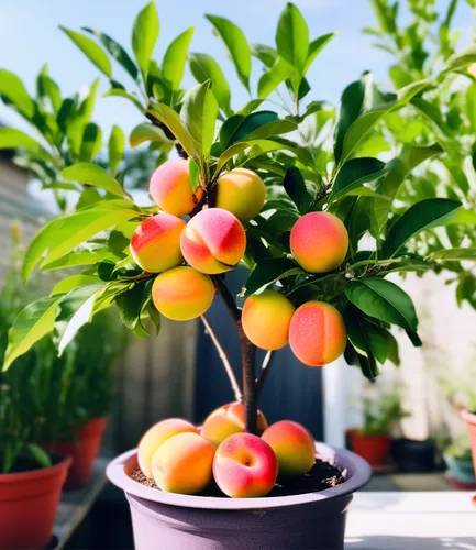 BALDUR Garten Mini-Pfirsichbaum 'Suncrest'