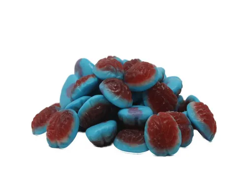 Fruchtgummi Bären & Co. Süßigkeit, Fruchtgummi Super Gehirne blau rot mit Schaumzucker Halal 300g