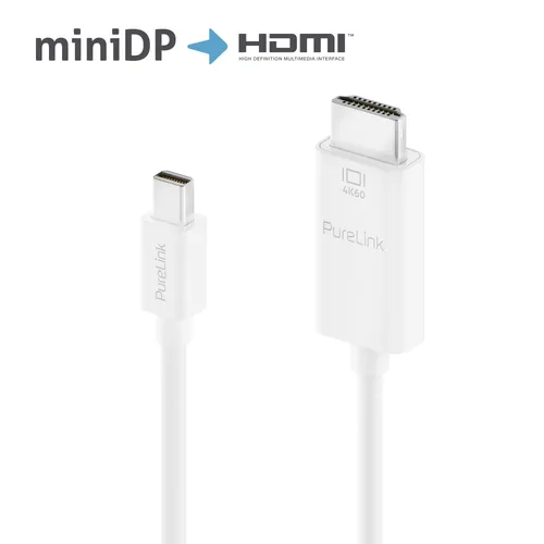 Purelink IS2100-015 Mini DisplayPort auf HDMI Kabel 4K 1,5m weiß