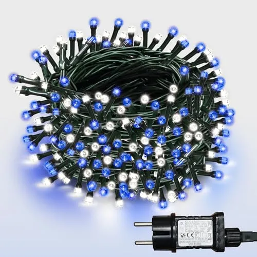 WISD LED Lichterkette 13m, 200er Blau und Weiß