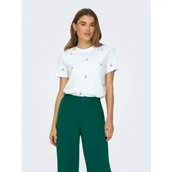 ONLY Kurzarmshirt ONLKETTY LIFE S/S O-NECK TOP JRS NOOS weiß XL (42)