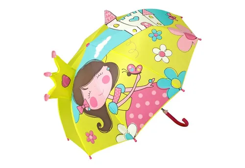 von Lilienfeld Stockregenschirm Prinzessin für Kinder bis 8 Jahre - Stockschirme für Kinder, mit 3D-Prinzessin und Schloss-Design. Sicherheitsmerkmale wie abgeflachte Spitze und leichter Griff sorgen für sorgenfreies Spielen im Regen.