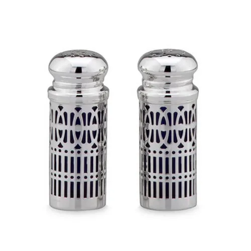 Salz-Streuer & Pfefferstreuer versilbert - Gewürzstreuer antik Kunststoffeinsatz