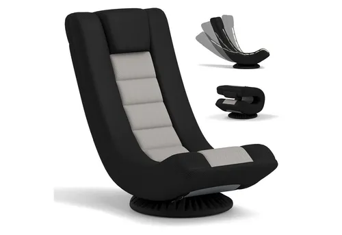 COSTWAY 360° drehbarer Gaming-Sessel, klappbares Bodensofa mit Lendenwirbelstütze