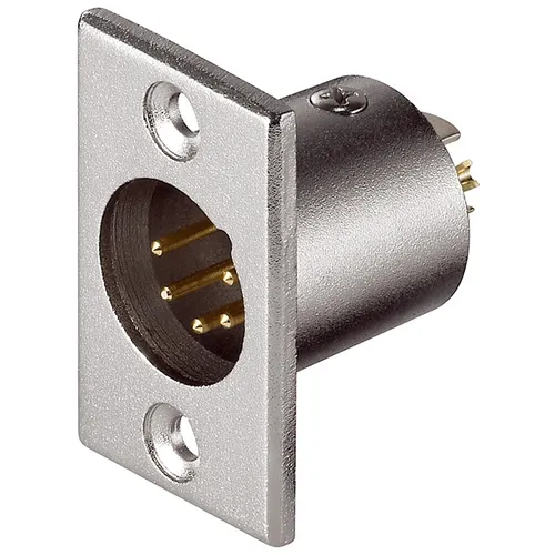 XLR-Einbaustecker 5-polig ohne Verriegelung vergoldete Kontakte