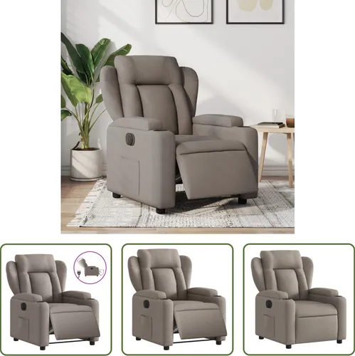 The Living Store Relaxsessel Elektrisch Taupe Stoff