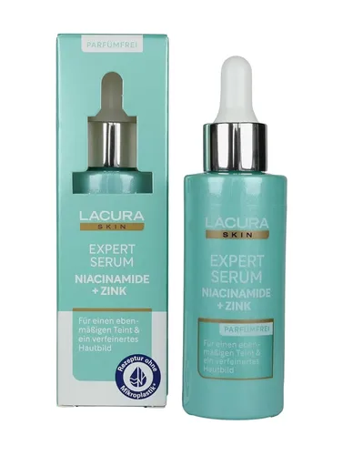 LACURA SKIN EXPERT SERUM - Vitamin C & AHA, 30ml - Anti-Faltenprodukt mit Age-Defying Formel für straffere Haut. Ideal für Gesicht, Hals und Dekolleté. Hergestellt in Deutschland.