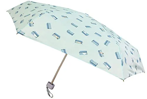 SMATI Mini Kompakt-Faltschirm - Taschengröße 18cm, windfest, 200g ultraleicht, manuell, Reise-Regenschirm, Damen-Regenschirm, TRANSAT-Motiv